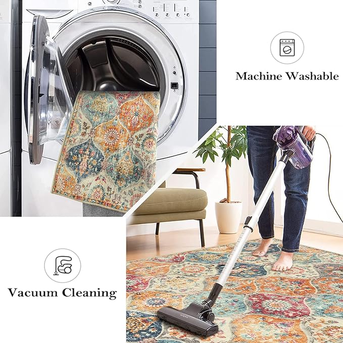 4ft Lahome Moroccan Trellis Washable Round Rugs