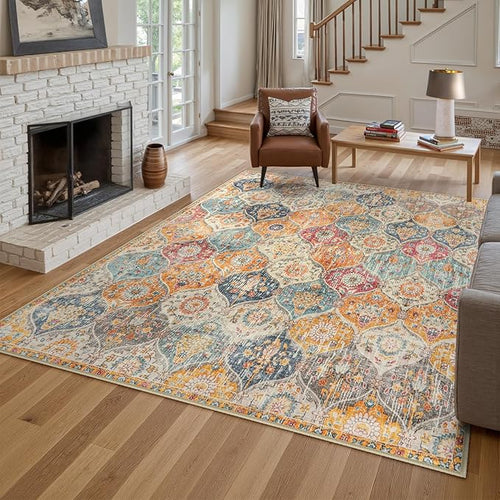 6x9 Lahome Moroccan Rugs for Living Room, Soft Washable
